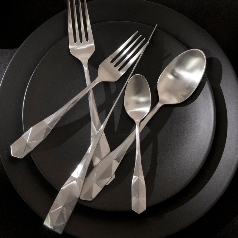 Stealth Silver Plated Matte - 5 piece place setting set